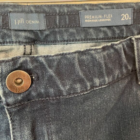 ~ J.Jill 20w Jeggings Premium Flex High Rise Leggings Blue Denim Stretch Plus - Picture 5 of 12